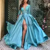 Basic Casual Dresses Casual Dresses Women Elegant Party Wedding Long Lady Chic Satin Sexy V-Neck Skirt Tail Solid Color Dress 240304