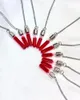 Colliers pendentifs au design minimaliste qui peuvent être ouverts pour contenir des pigments liquides de couleur sang, pendentifs en verre, accessoires de bouteilles