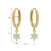 Boucles d'oreilles pendantes CRMYA plaqué or pour femmes, Clip en Zircon CZ, 4 pièces/ensemble, accessoires de boucles d'oreilles pour filles, bijoux en gros, 2024