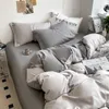 Gray Home Textile Comforter 100% Cotton Duvet Cover Set Bedding Sheet Quilt Pillowcase Soft Breathable Bedspread Bed Linen 240226