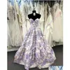 In Stock Special Occasion Dresses Floral Brocade Prom Queen Dress 2K24 Corset Metallic Ballgown Long Preteen Lady Pageant Formal Eve Dhwqd