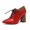 Jurk Schoenen Blote Laarzen Vrouwen Hoge Hakken Lente Laarsjes Mode Lace-up Enkel Puntschoen Dames Pompen WSH5042