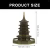 Garden Decorations Sewacc Mini Pagoda Statue Alloy Wenchang Tower Figurine Chinese Antique Zen Feng Shui Wealth