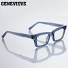 Okulary przeciwsłoneczne Genevieve Classic Square Frame Geometryczna Niebieska Ochrona Światła Szklanki Ochrony Pochromic Donfigilnal Recepty PFD2191