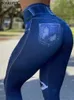 Frauen Faux Jeans Nahtlose Butt Lifting Leggings Lange Hosen Kausal Hohe Taille Dünne Solide Yoga Elastische Bleistift Eng 240227