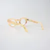 Lunettes de soleil France Design poli à la main lisse épais bord rond stéréoscopique irrégulier transparent gelée corne lunettes lunettes lunettes