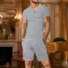 Tute da uomo T-shirt volume traspiranti in due pezzi Pantaloncini Set Abiti da uomo grandi e alti Abito da agente di fascia alta