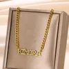 Collana con nome personalizzato per donna Targhetta in acciaio inossidabile Collana con pendente a catena piatta personalizzata per regalo fidanzata 240221