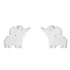 Stud Earrings Stylish Stainless Steel Cute Elephant Animal Jewelry Gift For Lovers