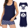 Women's Swimwear Women Tankini Swimsuits For 3 Piece Bathing Suits Swim Tank Top With Boy Shorts And Bra