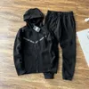 Fleece hoodies färg sporwear full zip pant tracksuit set techs fleeces techfleeces sport pan mens designer jacke rymd bomullsjoggare 555