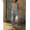 Women's Jeans Jeans Overalls Spring Autumn Flower Mid Waist Pocket Fashion Solid Long 240304