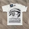 2024SS T-shirts pour hommes Hellstar T-shirt Grands yeux Lettre imprimée à la main High Street Col rond Couple ample Noir et blanc Haut à manches courtes