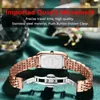 Montres-bracelets POEDAGAR Vert Petit Cadran Dames Montres Square Top Luxe Diamant Marque Rose Or Bracelet En Acier Femmes Bracelet Étanche