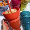 뚜껑 팝콘 그릇 뚜껑 컵 컵 누출 방지 경기장 텀블러 간식 스낵 밀짚은 시네마 음료를 위해 재사용 할 수 있습니다.