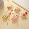 Hårtillbehör Ribbon Po Props Corset Frisyr Designverktyg Ancient Style Crown Flower Stick Children Hanfu Hairpin