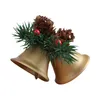 Flores decorativas festivas vermelho e verde sino de natal ornamento decoração borda gnome