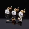 Starsgem Fashion 5mm Round Cut Lab Grown Diamonds Earrings 14k Gold Stud örhängen