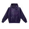 Felpe con cappuccio da donna lettere impressioni vintage stampa pelle sciolta per donna uomo Y2k viola vestiti pullover streetwear abbigliamento invernale