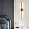 Vägglampa Modern LED Lång linjär rör Minimalist L60/80/100cm Swing Arm Strip Sconces sovrum Bedside Mirror Lights Fixtur