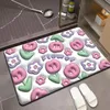 Mat de terre de diatomés anti-glissement pour le tapis absorbant de l'entrée de la salle de bain domestique