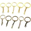 Porte-clés 10pcs / lot 25 30 mm Porte-clés en métal Chaînes avec fermoirs à homard Porte-clés fendus en gros