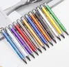 Främjande reklam högkvalitativ metall presentpenna färgglad aluminium bic penna med silver trims3937283