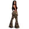 Jeans da donna Jeans Moda Ginocchio Foro stretto Camouflage Denim Per Pantalones De Mujer Bell Bottoms Ropa 240304