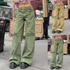 Kvinnors jeans byxor kvinna avslappnad fit baggy kläder midja tidigare visad storlek denim 240304