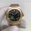 Real Po Hoge kwaliteit herenhorloge U1F Factory Cal 324 uurwerk Heren roségoud zwarte wijzerplaat 40 mm Klassiek 5711 1R-001 Transpar251u