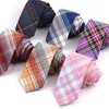 Neck Ties Cotton Plaid For Men Women Casual Purple Groom Necktie Wedding Party Boys Girls SuitsTie Skinny Gravatas1232O