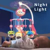 Baby Crib Mobile Rattles Toys Remote Control Star Projection Timing Timing Bed Bell Toddler Carousel Musical Toy 012M Gift 240226