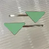 Alloy Enamel Surface Makeup Hair Clips Triangle Tag Fashion Accessories Party Charming Letter Pattern Snap Clip Nickel Free Hypoallergenicity Hairpins Zb046 F4