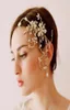 Designer Wedding Bridal Gold Crystal Comb Headpieces Clips Rhinestone Hair Accessories Flower Princess Hair Pins Forehead Tiara Pr4408325