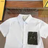 Luxury Child Shirt Contrast letter printed pocket baby short sleeved Size 110-160 CM kids designer clothes girls boys Blouses 24Feb20