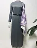 Casual Dresses Miyake Pleated Dress Long Round Neck Large 2024 Spring And Autumn Women's With Belt Decorative Scarf