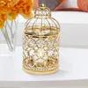 Titulares de vela Suporte de metal Vintage Birdcage Lantern Candlestick Tealight Pendurado Decoração de Casa