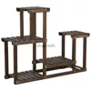 Autres bâtiments de jardin MART Présentoir de fleurs et de plantes en bois à 4 niveaux et 6 étagères pour l'intérieur ou l'extérieur Supports pour plantes marron d'intérieur YQ240304