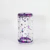 US Ship 16oz gobelets en verre boule à neige à double paroi avec couvercle en bambou trou de pré-perçage Plugger verres à sublimation courts cola bière peut refroidisseur remplir paillettes blingbling