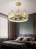 Lustres Simple Chambre Lampe Chambre D'enfant Salon Lumière De Luxe Couronne Lustre En Cristal