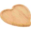 Piatti Vassoio in legno a forma di cuore San Valentino Piatto in bambù Piatto da portata per snack Frutta secca Caramelle