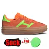 Gazelle Bold ayakkabılar Kalın sıradan sıkıcı Pembe Glow Gum Velvet Kadınlar Güneş Orange Kreme Koleji Yeşil Trenerler ve Vegan spor Sneakers