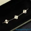 2024 designer de jóias marca vanl cleefl prata quatro folhas grama cinco flor das mulheres 18k banhado design diamante ouro branco laser