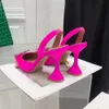 Sandales de créateurs Amina Muaddi Chaussures habillées Satin pointu Slingbacks Pompes Bowtie Cristal-Tournesol Chaussure à talons hauts 10cm Femmes Luxe Fête Mariage