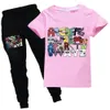 أطفال مجموعة ملابس thirts girl alphabet lore tshirt childrens clothing boys tshirtshort pant 2pcs teen girls tops sets 240220