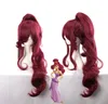 Populär prinsessa megara cosplay wig meg långa rött vin syntetiska hår peruk cosplay9469373