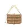 Evening Bags Colorful Bright Diamond Shoulder Bag Pearl Decoration Handbag Key Wallet Fashionable And Shiny 2024 Spring Women's