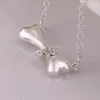 Hängen 925 Sterling Silver Luxury Beautiful Crystal Dog Bones Pendant Halsband för kvinna Fashion Party Bröllopstillbehör smycken