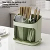 Kitchen Storage Utensil Holder Cutlery Drainer Tableware Bucket Rotary Knife Trapezoid Organizer For