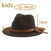 Dzieci Fedoras Dziewczyna chłopcy Panama Hats for Women Baby Child Small 52cm Founded Formal Cute Church Udekoruj nowe dzieci kapelusz chapau femme253t